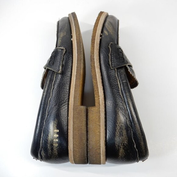 GOLDEN GOOSE Jerry Penny LOAFERS Moccasin Size 37 7 Black Grained Leather EUC - Picture 15 of 16